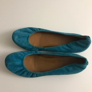 Teal suede jcrew flats